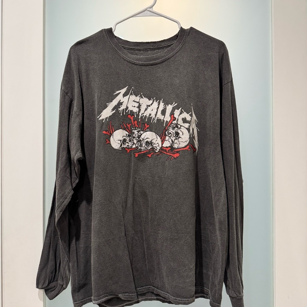Grey Metallica Long Sleeve Shirt